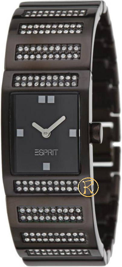 Esprit Glitz 'N'Cool Night Ladies Watch Quartz Analogue Black Dial Black Steel Strap ES900102005