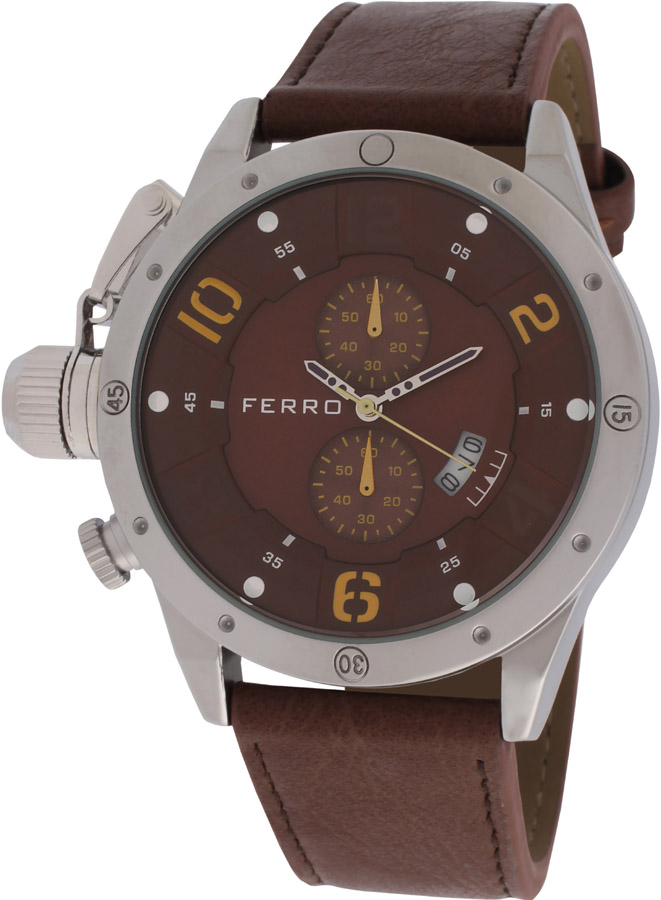Ferro Brown Leather Strap F13066WT-0166D