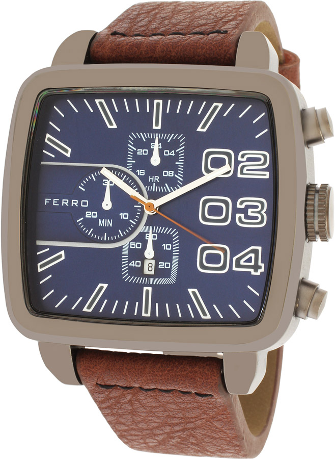 Ferro Brown Leather Strap F13090WT-0182B