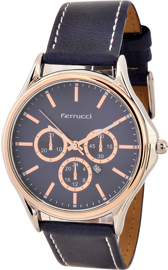 Ferrucci Leather Band Watch With Date FC10221.01