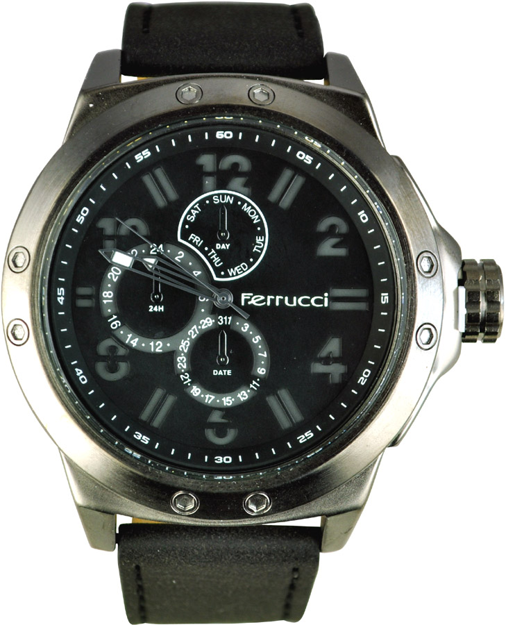 Ferrucci Black Leather Strap FC5936K.05