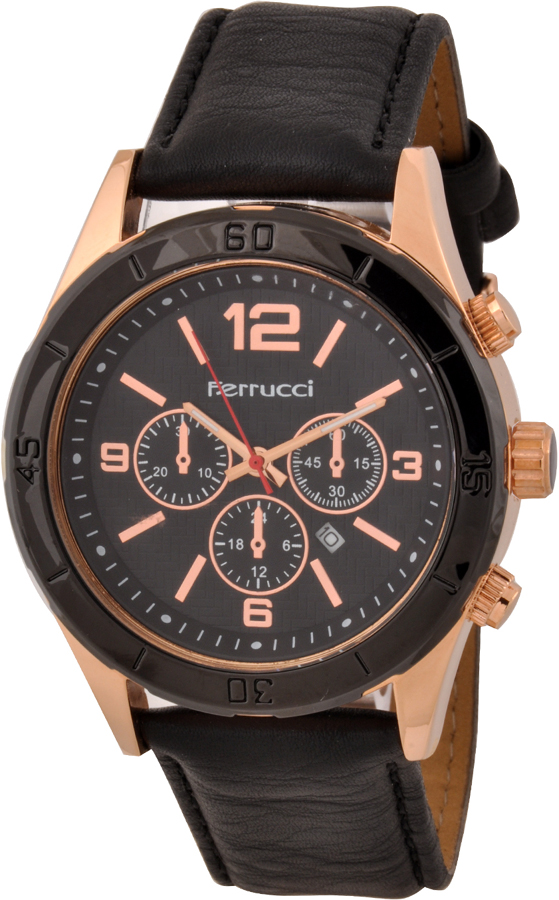 Ferrucci Leather Band Watch With Date FC7064K.04