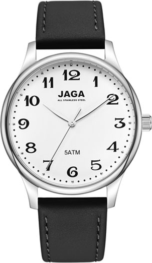 Jaga Black Leather Strap J102-1