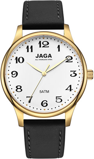 Jaga Black Leather Strap J102-2