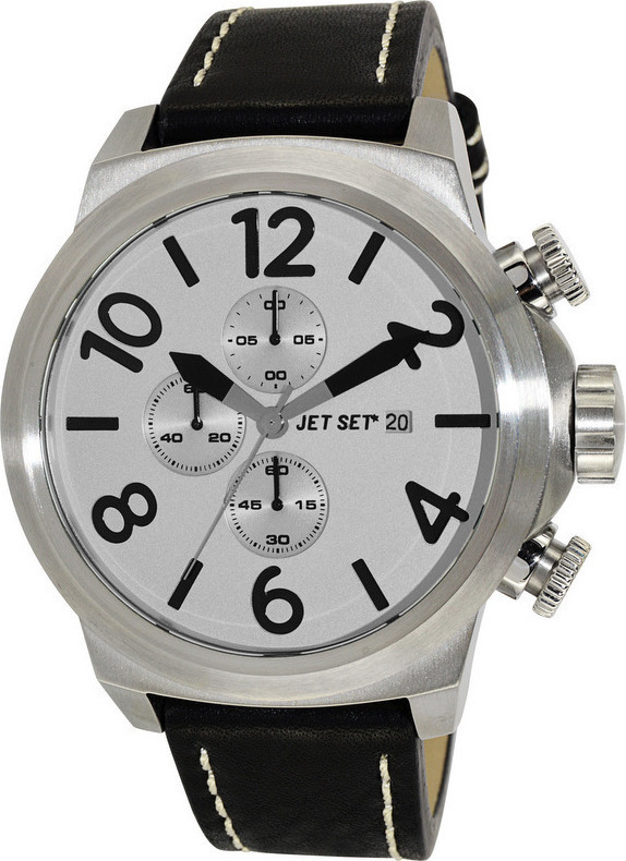 Jet Set New York Chronograph Black Leather Strap J66603-667