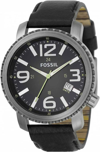 Fossil Black Leather Strap JR1138