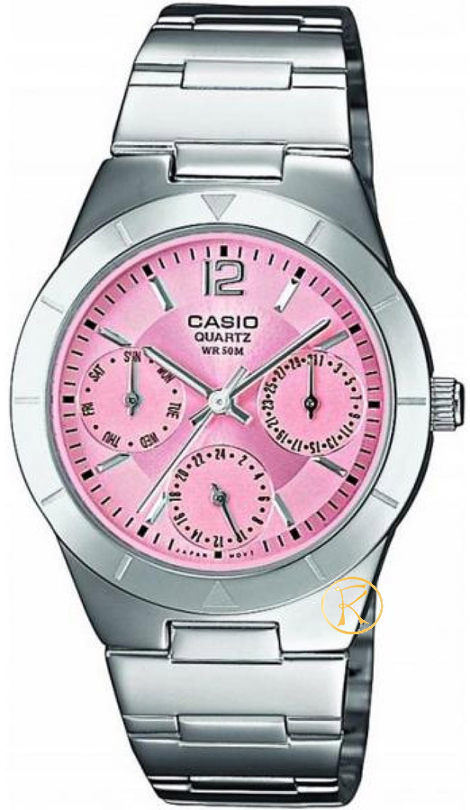 Casio Women's Collection Neobrite Pink Dial-Steel Bracelet LTP-2069D-4AVEF