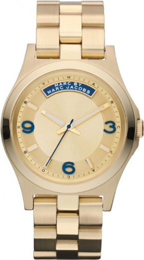 Marc Jacobs Dave Gold Dial Stainless Steel Quartz Ladies Watch MBM3162