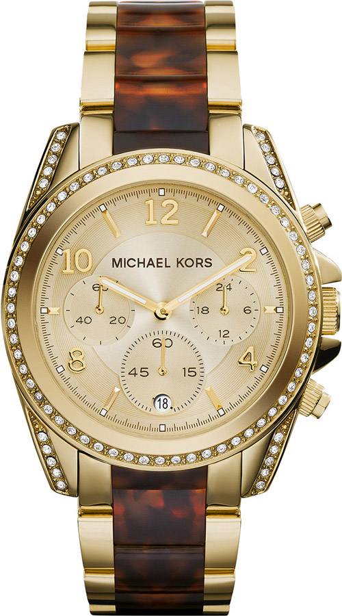 Michael Kors Blair Two Tone Tortoise Stainless Steel Bracelet MK6094
