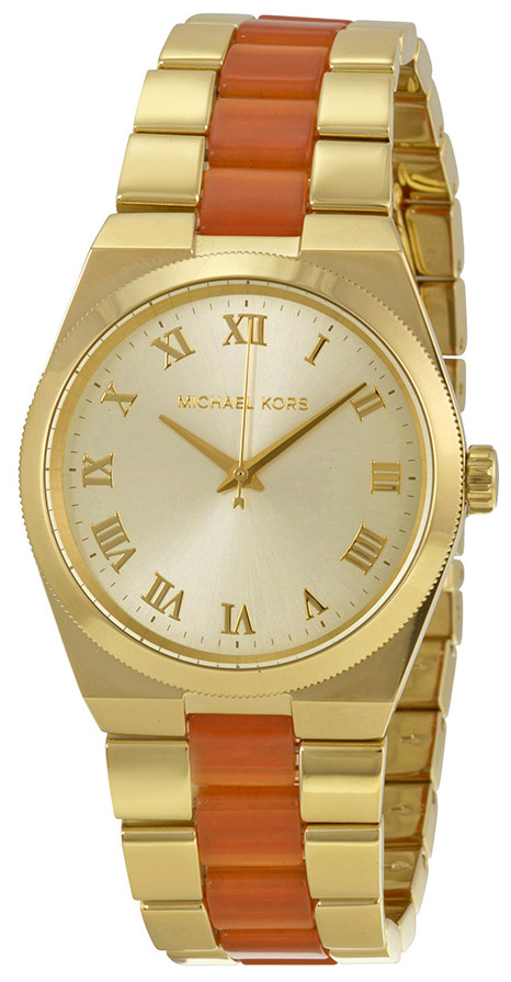 Michael Kors Channing Champagne Dial Quartz Ladies Watch  MK6153