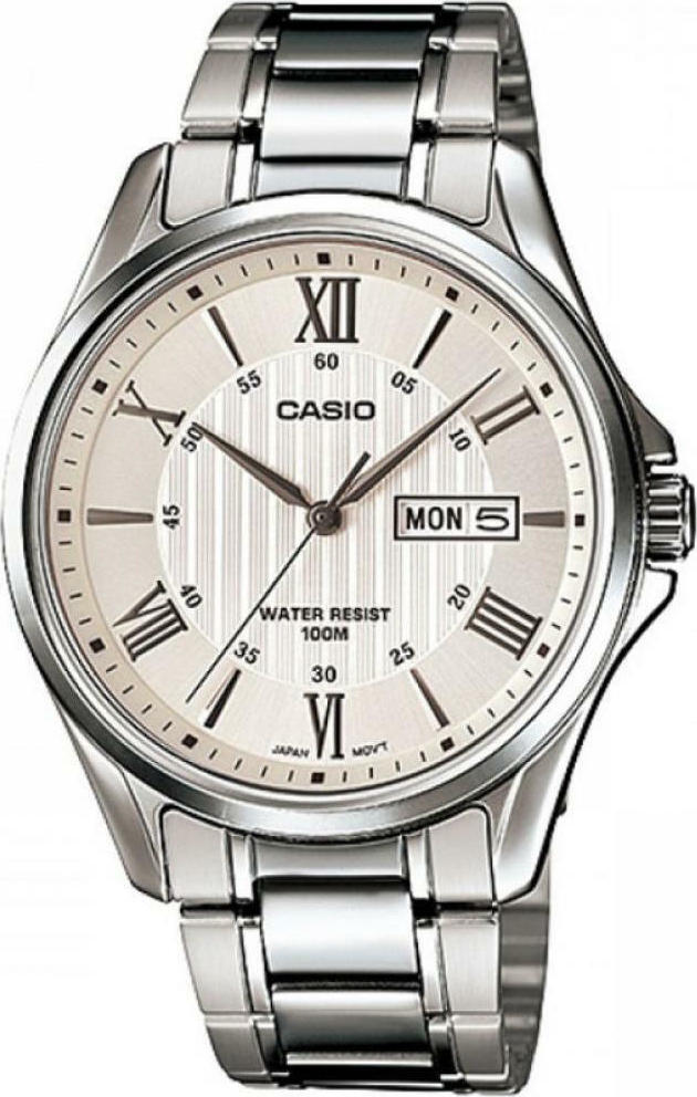 CASIO Collection Silver Stainless Steel Bracelet MTP-1384D-7AVEF
