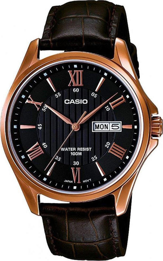CASIO Collection Brown Leather Strap MTP-1384L-1AVEF