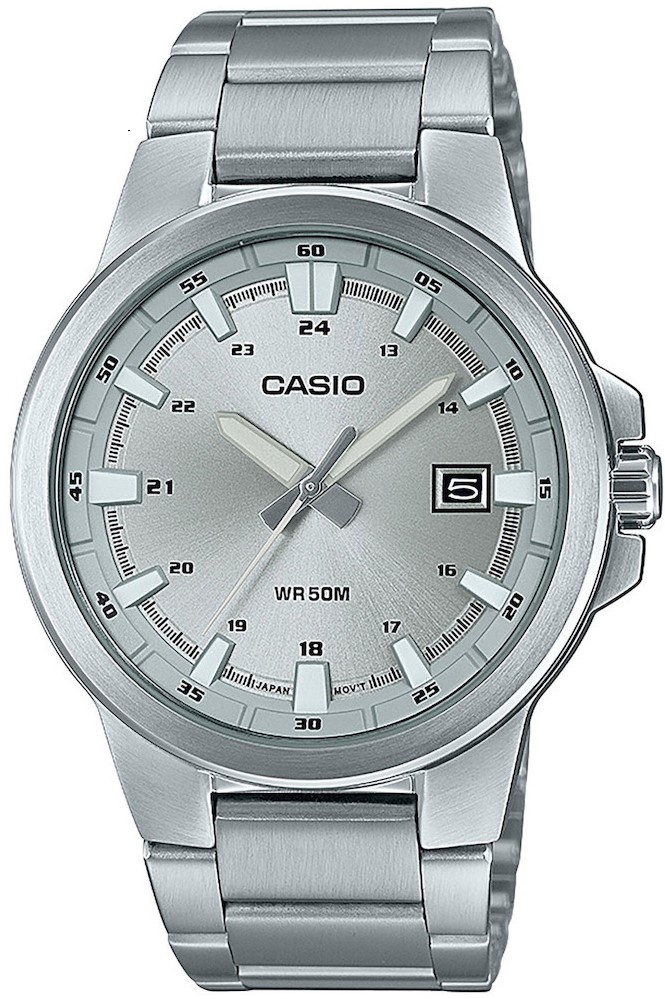 CASIO Collection Silver Stainless Steel Bracelet MTP-E173D-7AVEF