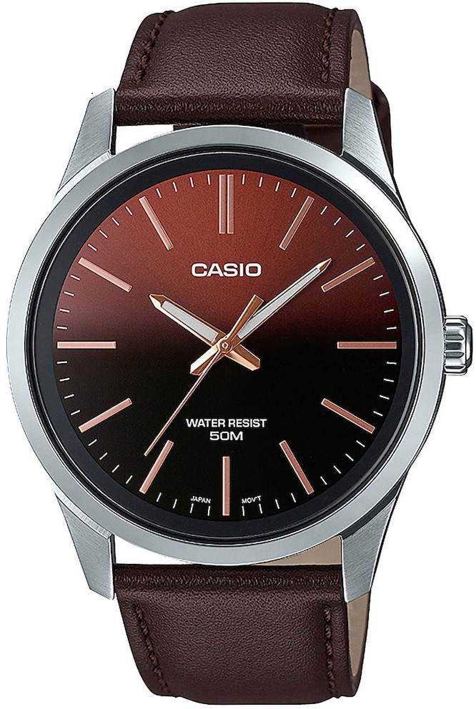 CASIO Collection Brown Leather Strap MTP-E180L-5AVEF