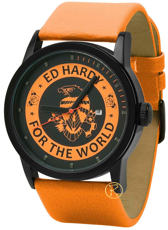 Ed Hardy Unisex Watch Punked Orange PK-OR