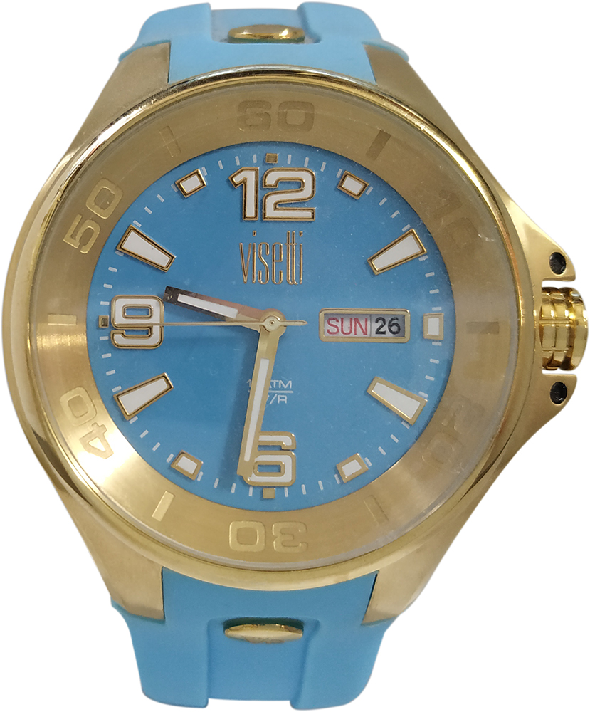 Visetti Cirquit Series Light Blue Rubber Strap PR-656GT