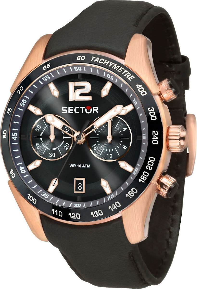 Sector 330 Racing Black Leather Strap R3271794003