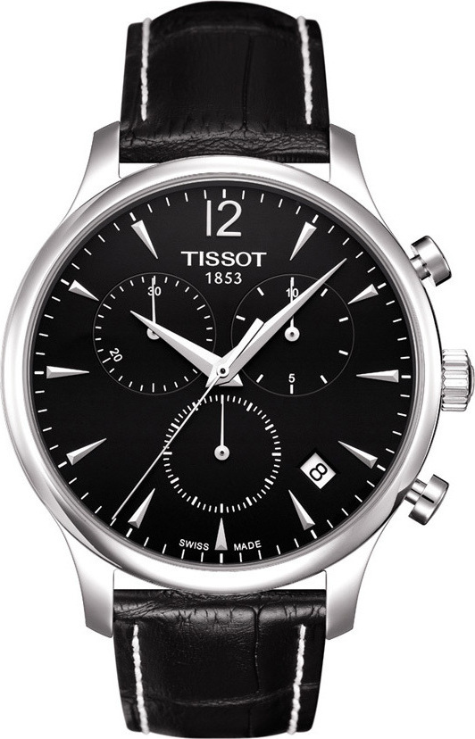 Tissot T-Classic Tradition Chronograph Black Leather Strap T063.617.16.057.00