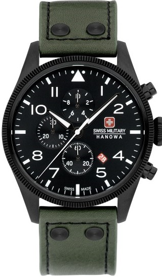 Swiss Military Hanowa Thunderbolt Chrono Green Leather Strap SMWGC0000430