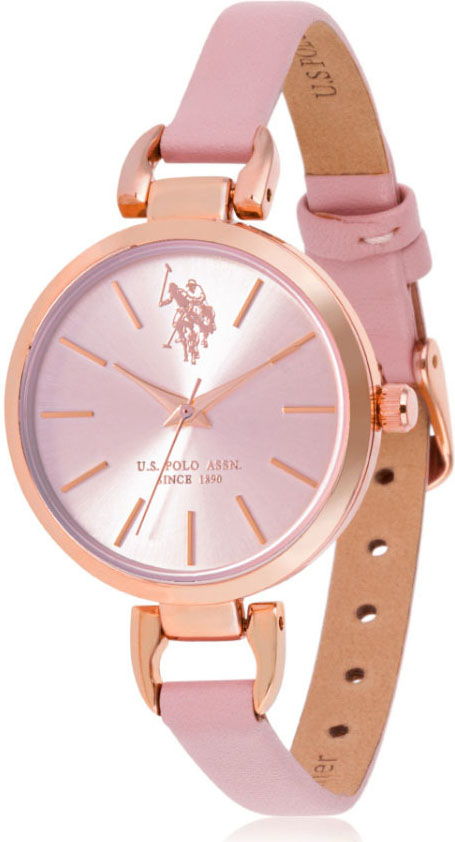 U.S. Polo Andrienne Pink Leather Strap USP8098PK