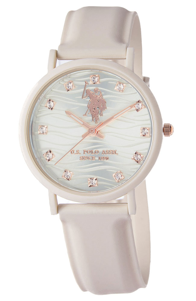U.S. Polo Assn. Lucy Beige Rubber Strap USP8264RG