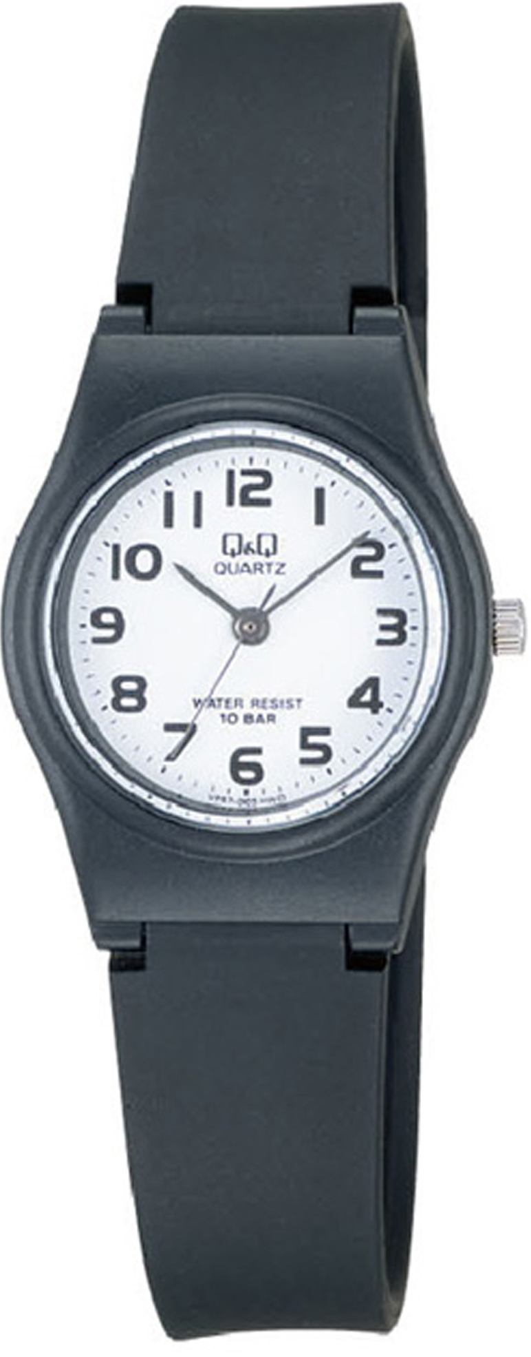 Q&Q Black Strap Waterproof Watch VP47J005Y