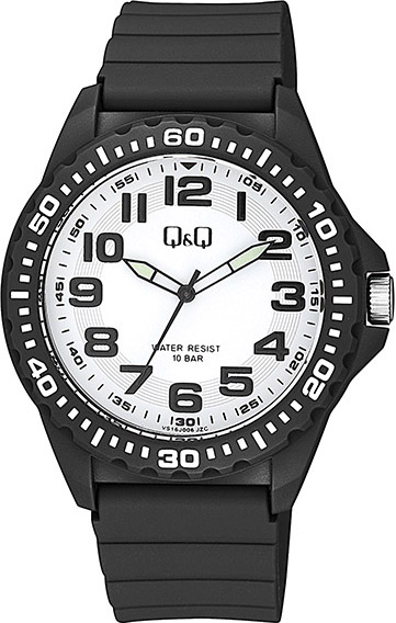 Q&Q Black Rubber Strap VS16J006Y