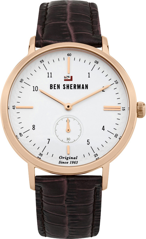 BEN SHERMAN The Dylan Professional Brown Leather Strap WBS102TRG