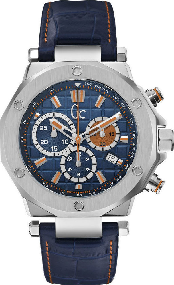GUESS Collection Blue Leather Chronograph X72029G7S