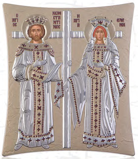 Άγιοι Κωνσταντίνος και Ελένη 00112-0908 από ψηφιακή μεταξοτυπία