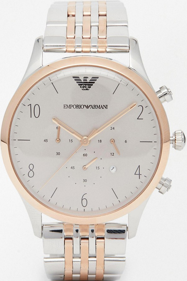 Emporio Armani Chrono Two Tone Stainless Steel Bracelet AR1864