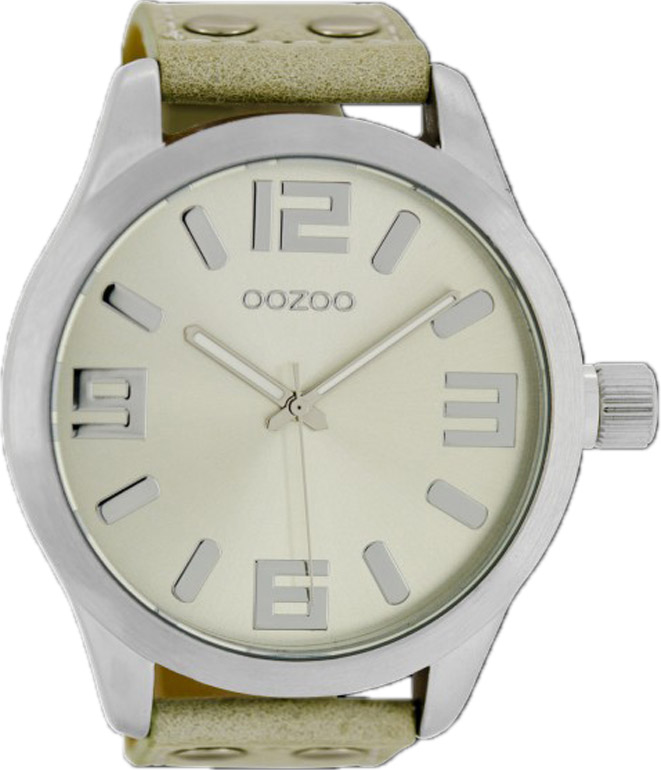 OOZOO Timepieces XXL Beige Leather Strap C1006