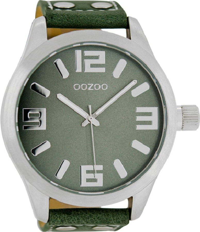 OOZOO Timepieces XXL Green Leather Strap C1011