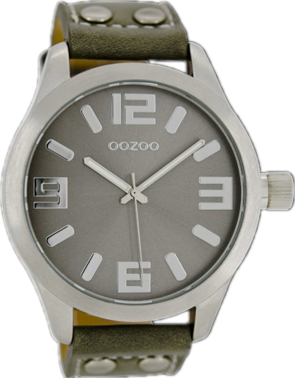 OOZOO Timepieces XL Grey Leather Strap C1057