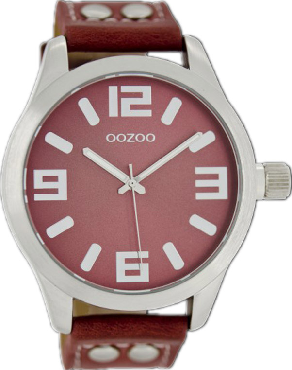 OOZOO Timepieces XXL Red Leather Strap C1059