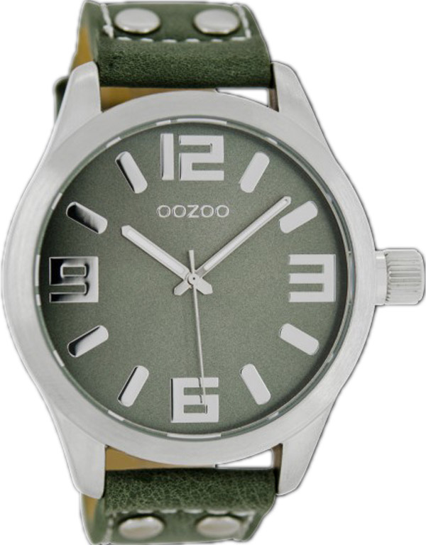 OOZOO Timepieces XL Green Leather Strap C1061