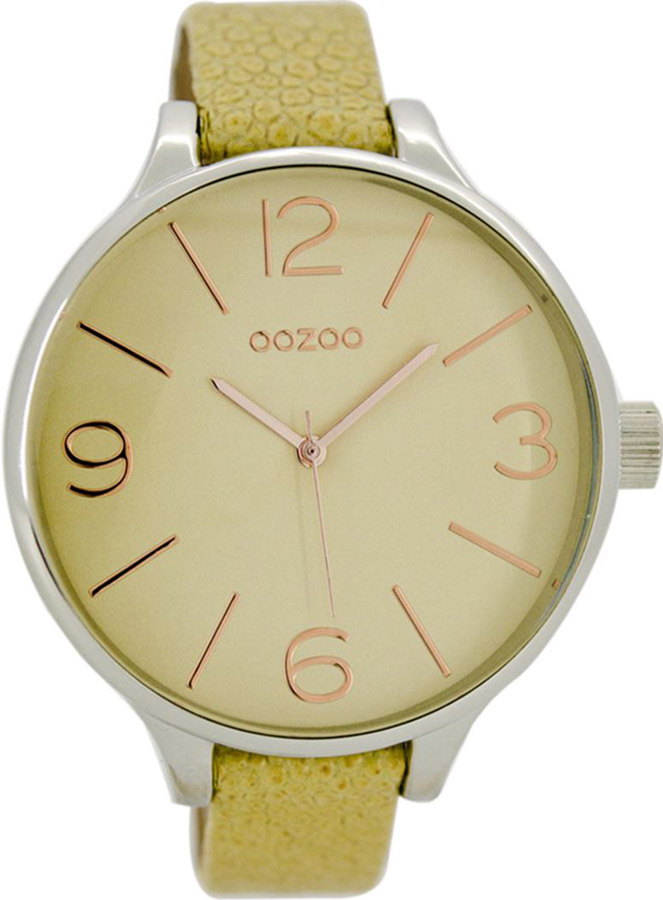 OOZOO Timepieces XL Beige Leather Strap C7160