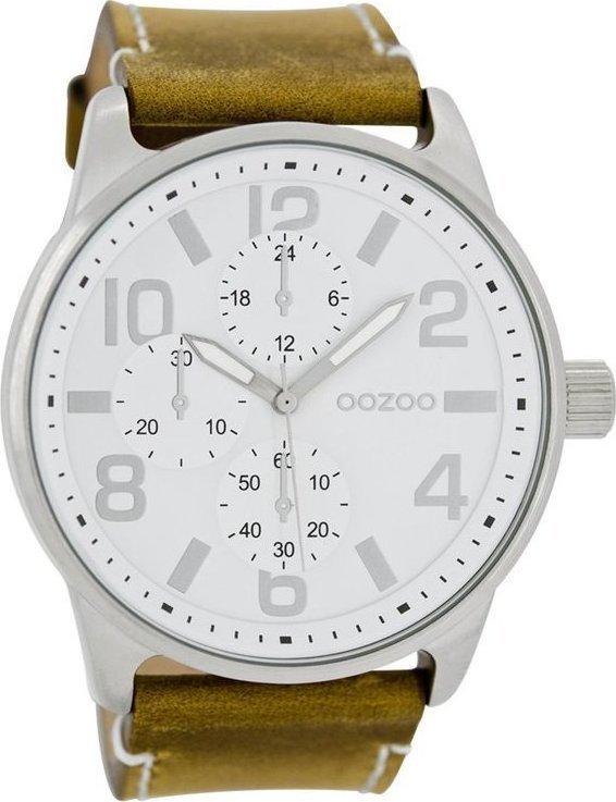 OOZOO Timepieces XXL Brown Leather Strap C7251