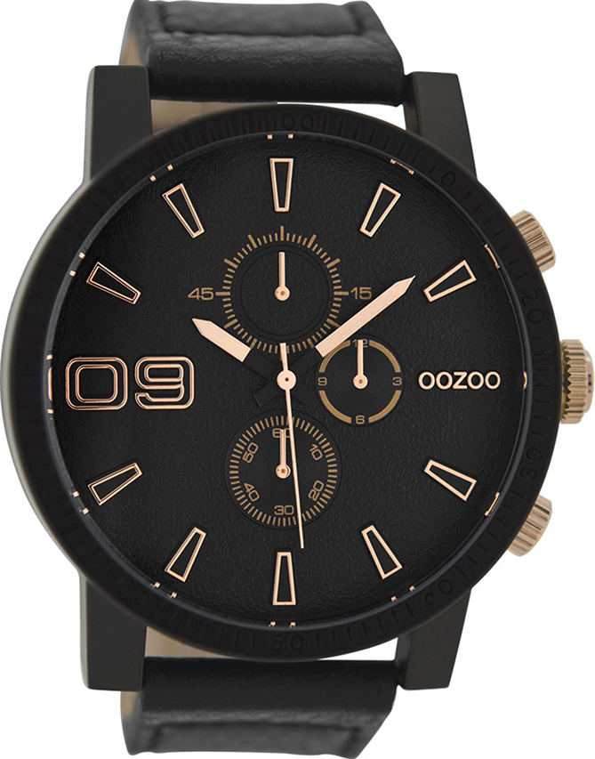 OOZOO Unisex Black Leather Strap C9034