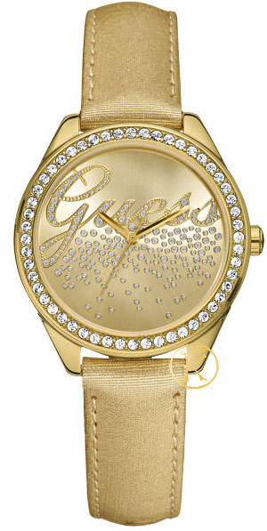 GUESS Trend Crystal Gold Leather Strap  W75063L1