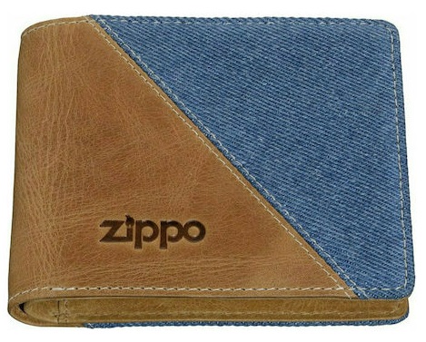 Zippo Δερμάτινο Ανδρικό Πορτοφόλι Καρτών Μπλε 2007138
