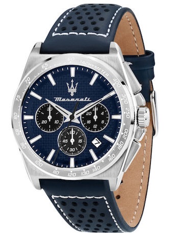Maserati Velocita Blue Leather Strap R8871652001