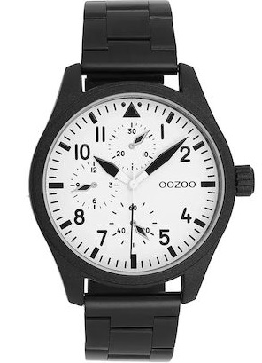 Oozoo Timepieces Black Metallic Bracelet C11508