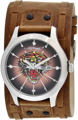 Ed Hardy Brown Leather Strap GL-TG