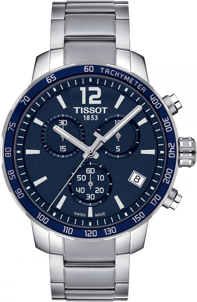 tissot quickster chronograph blue dial men's watch