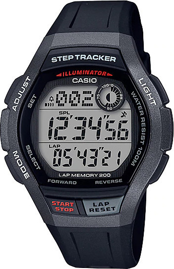 casio chronograph black rubber strap