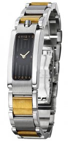 Movado Elliptica Series Ladies Black Dial Quartz Swiss Watch 0604768