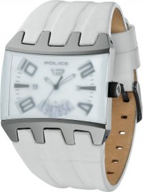 Police White Rubber Strap 12079JSU-01