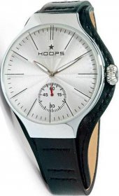 Hoops Dandy Silver Black Leather Strap 2508MC01