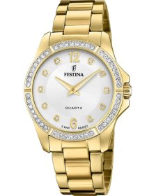Festina Crystals Gold Stainless Steel Bracelet F20596/1